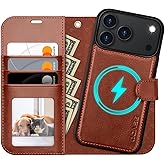 OCASE for iPhone 17 Pro Detachable Wallet Case with Card Holder, 2 in 1 PU Leather Flip Folio with RFID Blocking Stand Wrist Strap Shockproof Phone Cover 6.3 Inch 2025, Dark Brown