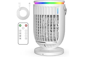 AI Portable Air Conditioners Fan，Fosvill 120°Oscillating Evaporative Mini Room Air Conditioners,Portable AC Unit Air Cooler with 4 in 1 Humidifier Fan Conditioner, AC Portable for Room Office (White)