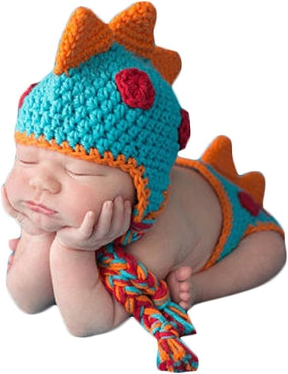Amazon Co Jp Pqzatx 赤ちゃんかぎ針編み撮影道具手作りの赤ん坊帽子おむつ一式 服 ファッション小物