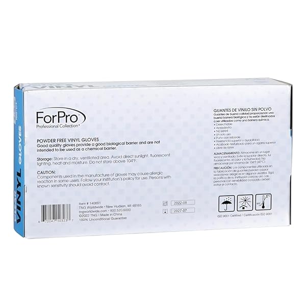 FORPRO DISPOSABLE VINYL GLOVES, CLEAR, INDUSTRIAL GRADE, POWDER-FREE, LATEX-FREE, NON-STERILE, FOOD SAFE, 2.75 MIL. PALM, 3.9 MIL. FINGERS, X-LARGE, 100-COUNT