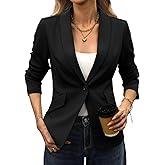 ELLEVEN Slim Fit Blazers for Women Business Casual, Stretchy Knit Shawl Lapel Suit Jacket Office Work Outfits for Women