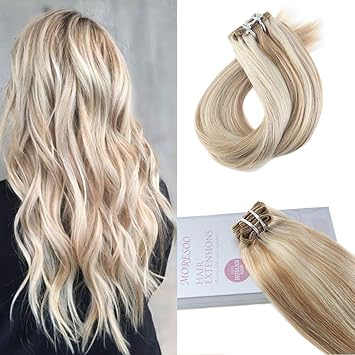 Amazon Com Moresoo Clip In Highlighted Hair Extensions Fashion