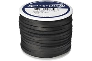 Silver Creek Leather Co Realeather Latigo Leather Lace for Crafts and Jewelry Making, 1/8" x 50', Black