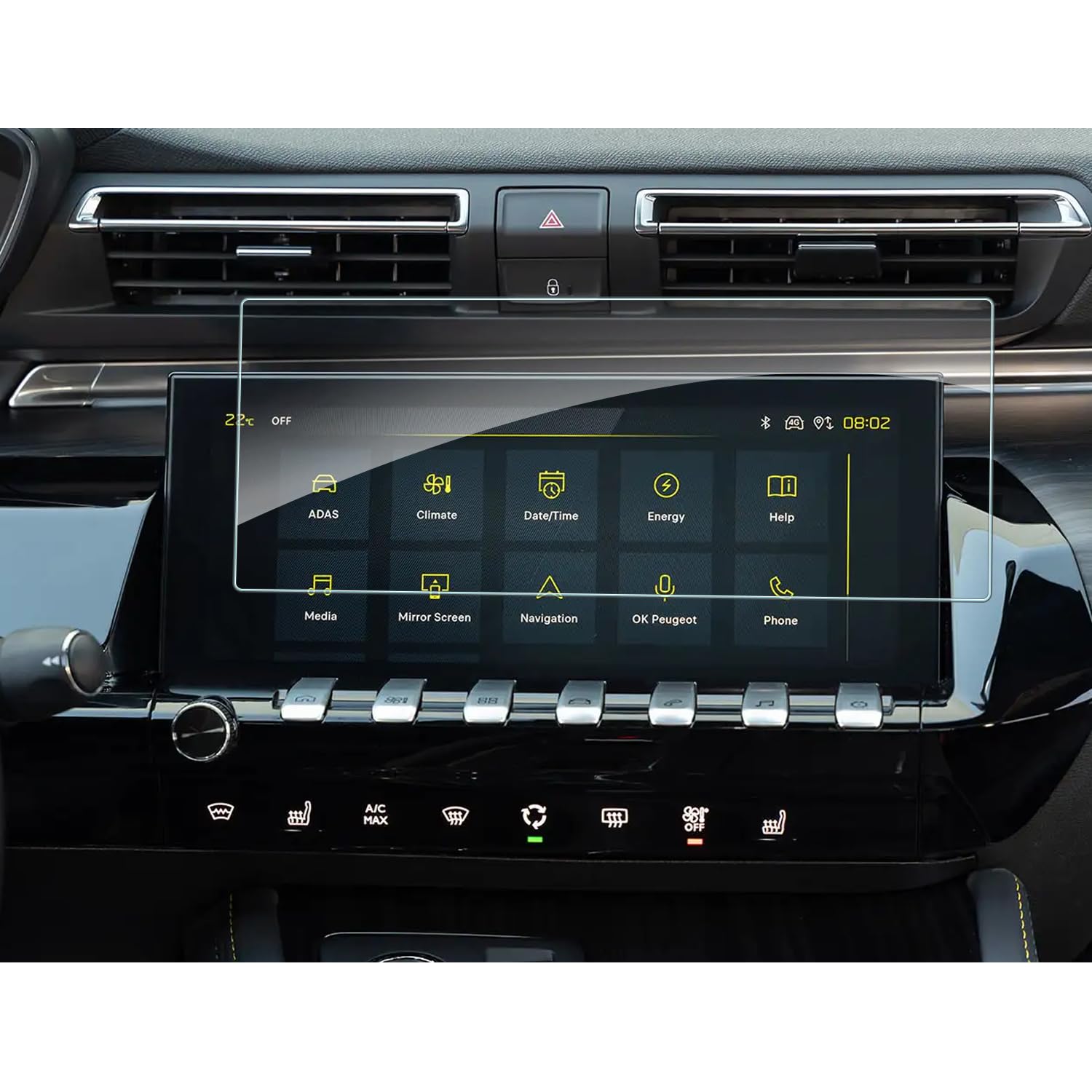 SHAOHAO Car Navigation Screen Protector for Peugeot 508 8 Inch GPS Transparent Screen Protector Scratch-Resistant 9H Anti-Fingerprint Tempered Glass