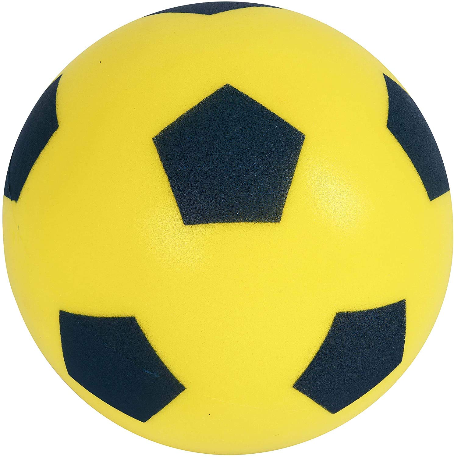 eMKay® 17.5cm Yellow Football | Indoor/Outdoor Soft Sponge Foam Soccer Ball Great Fun For Adults And Kids Boys & Girls