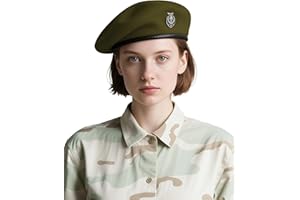 CKYPTFK Beret Hats for Women & Beret Hat Men - US Army Style 100% Wool Military Beret, Vintage British Officer Look.
