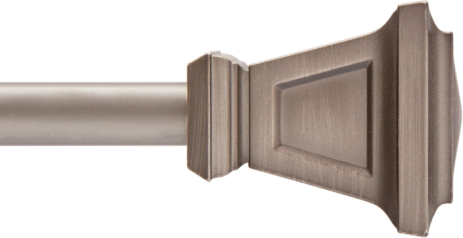 Kenney KN75796V1 Seville Standard Decorative Window Curtain Rod, 48-86", Matte Black: Home & Kitchen