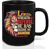 MQPPKJ Christian Gifts for Men Ceramic Mug, Religious Gifts, Inspirational Scripture Coffee and Tea Mug, God Gift for Men Dad Bible Verse Joshua1:9, Microwave and Dishwasher-Safe (Black-Lord)