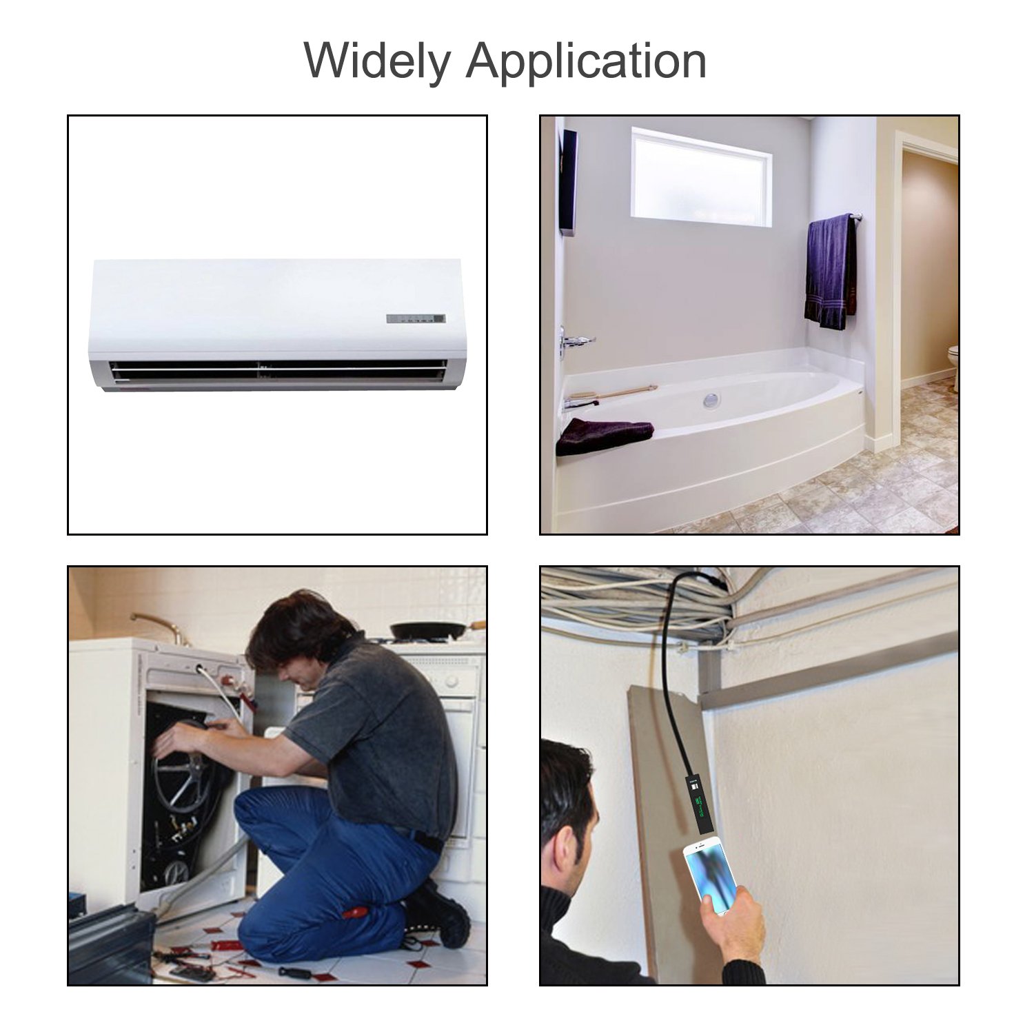 Wifi Endoscope, GULAKI Wireless Borescope Inspection Camera IP 68 Waterproof Snake Camera with 8 Adjustable LED 3.5M Cable 1200P HD Picture for Android & IOS Smartphone, iPhone, Samsung