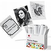 Phomemo Transparent Self-Adhesive Thermal Paper, Glossy Printable Sticker Paper Label for Phomemo M02/M02 Pro/M02S/P2S/M03/M04S Mini Sticker Printer, 50mm x 3.5m, Diameter 28mm, 3-Rolls