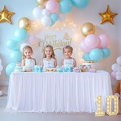 White Table Cloth Rectangle Table Covers for 6 Foot