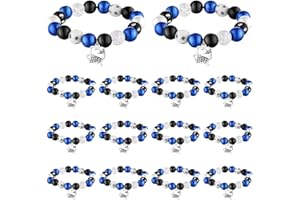 Quelay 12 Pcs Cheer Bracelet Cheerleader Gifts for Girls Cheerleading Charm Bracelet Bulk Cheer Jewelry for Cheerleaders Cheer Coaches or Team