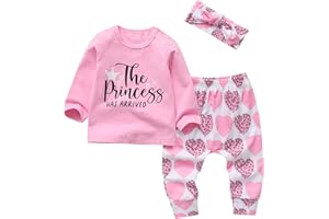 Infant Baby Girl Clothes Toddler Long Sleeves Letter Print T-shirt Top Pant Headband Fall Winter Outfits Set