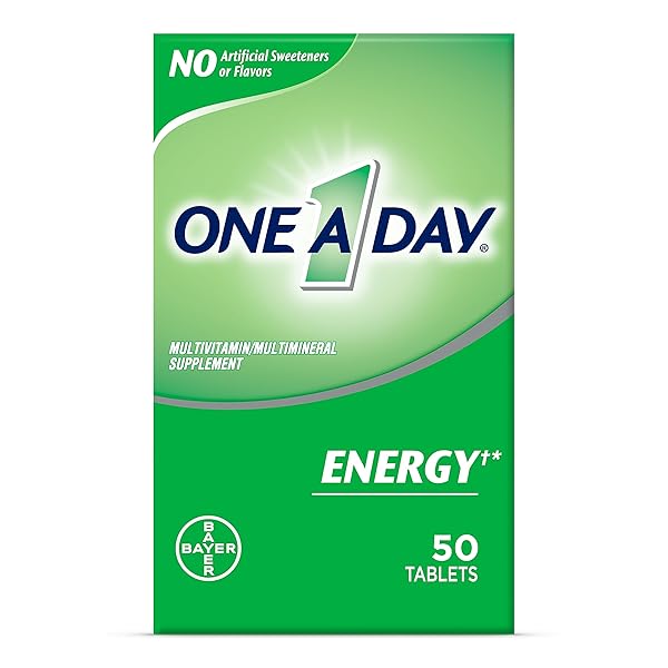 ONE A DAY ENERGY MULTIVITAMIN, SUPPLEMENT WITH VITAMIN A, VITAMIN C, VITAMIN D, VITAMIN E AND ZINC FOR IMMUNE HEALTH SUPPORT*, CAFFEINE, BIOTIN, B6, B12 & MORE, 50 COUNT (PACKAGING MAY VARY)