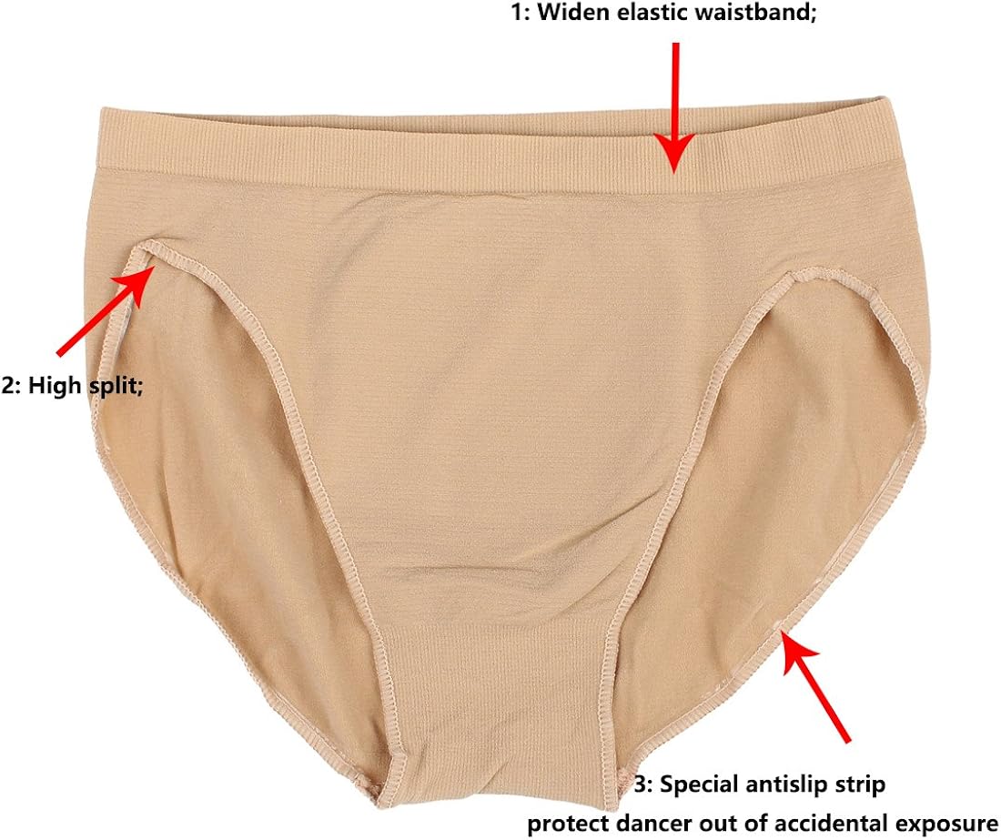 iMucci Professional Girl Ballet Dance Briefs Women - Beige Velvet Cotton Mid Rise Waist Panty Gymnastics Underpants…: Clothing