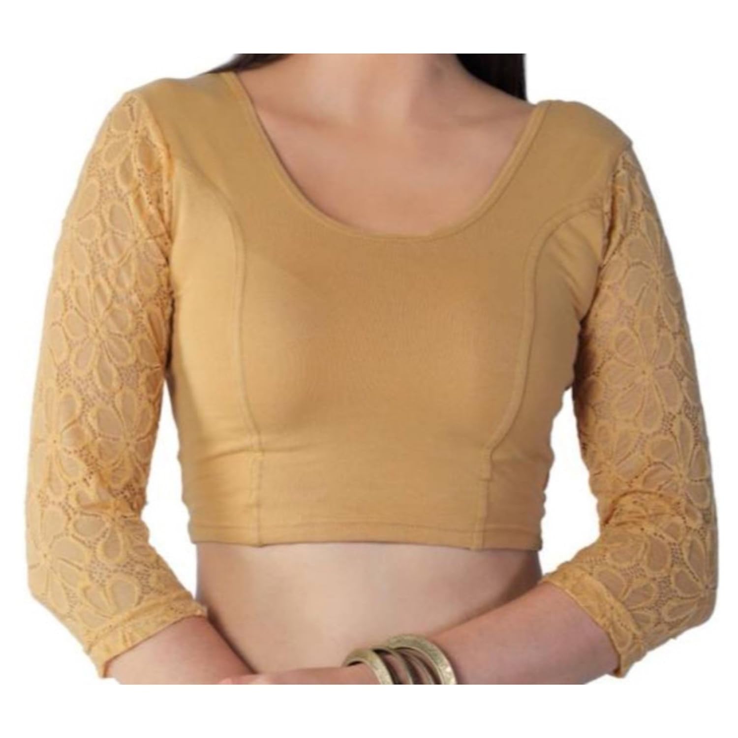 fressia fabrics women's stretchable readymade saree blouse crop top choli