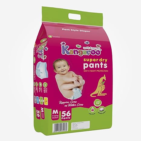 Kangaroo Super Dry Diaper Pants- Medium (56 Pants)