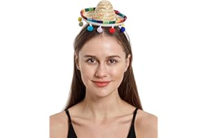 Lastclream Cinco De Mayo Sombrero Hats for Women Mexican Mini Sombrero Headband Party Decorations Accessories Headwear