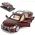 BDTCTK 1/32 Compatible for Lexus Ls500h Model Car, Zinc Alloy Pull Back Toy car with Sound and Light for Kids Boy Girl Gift(Brown)