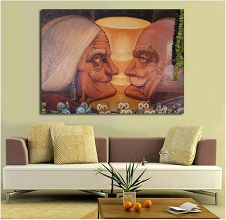 Amazon 抽象的な写真目の錯覚壁アートキャンバス絵画ポスターリビングルーム家の装飾壁の装飾 60x90cmフレームなし ウォールステッカー オンライン通販