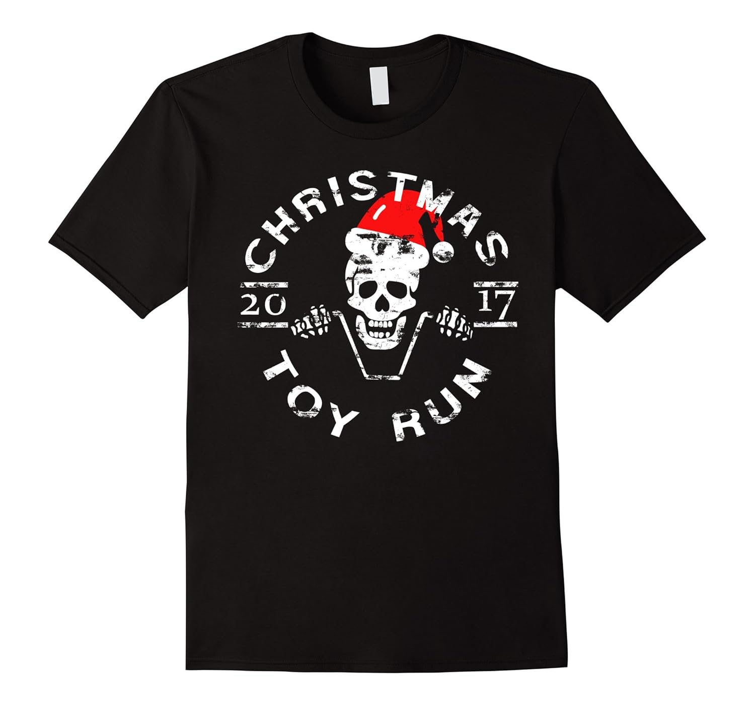 Christmas Toy Run 2017 Biker Motorcycle Skull Santa T-Shirt-ANZ