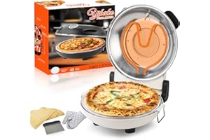YIBAKE Stone Pizza Oven - 12 Inch Electric Countertop Pizza Maker, Heats to 800°F, Perfect for Authentic Stone-Baked Pizzas a