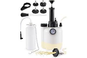 FAITIO 3L Brake Fluid Bleeder Kit w/ 1L Catch Bottle, Pressure Brake Bleeding Tool, Manual Power Bleeder Pump for Brakes and Clutch System, Includes 43.5/45/49.5/50.7mm Master Cylinders Caps