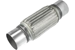 VekAuto Car Exhaust Flexible Pipe Tubing, 3"x8"x11.81" Exhaust Joint Universal for Car Durable Stainless Steel Silver Tone