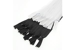 24" Invisible Sewing Zippers,Zipper for DIY Tailor Sewing Craft 10 PCS/Pack (Black&White,24 inch) Leekayer
