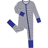 SUZEL Viscose from Bamboo Baby Footless Pajamas - Baby Infant Boys Girls One Piece Romper - Sleep 'N Play PJs - 0-24 Months (Deep Blue, 3-6M)