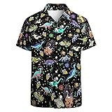 GADZILLE Mens Dinosaur Space Shirt Dinosaur Space