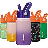 BJPKPK Insulated Water Bottle with Straw Lid, 15 oz Stainless Steel Metal Water Bottles, Reusable Leak Proof BPA Free Thermo, Flask, Cups - Violet