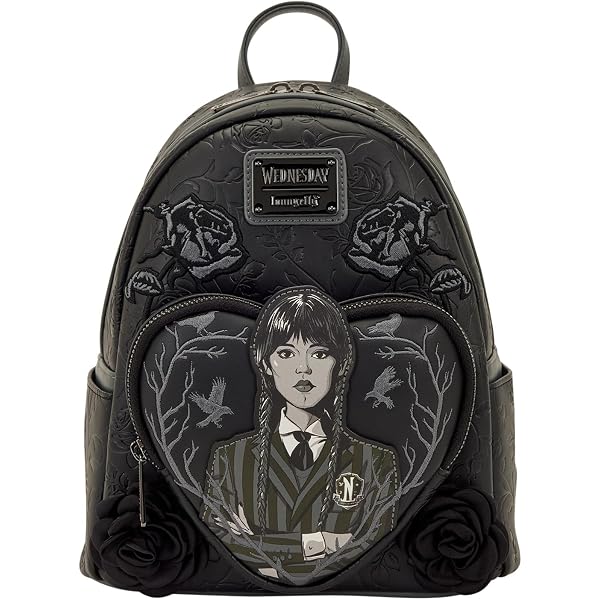 Amazon.com | Loungefly Wednesday Nevermore Mini-Backpack  display picture 2