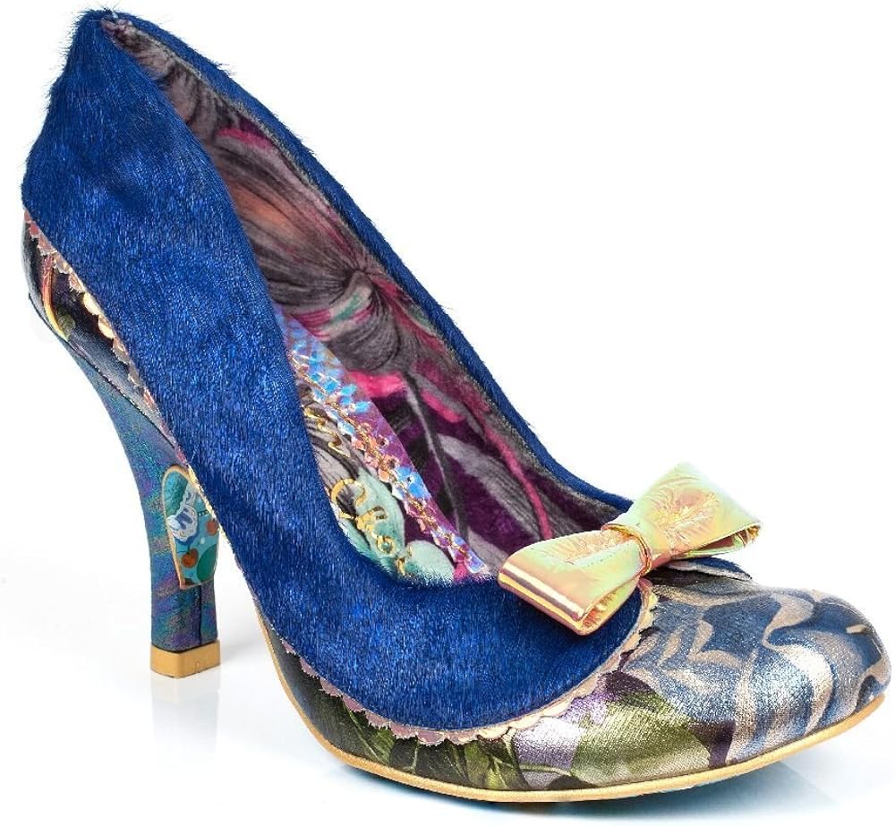 Irregular Choice Sole Survivor Royal Blue Ponyhair Floral