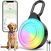 2-in-1 GPS Tracker & Dog Light - Smart Tracking Pet LED Light for iOS Only - Rechargeable IP68 Waterproof Dog Collar Light with 6 Modes for Night Walking - Works with Apple Find My, No Subscription