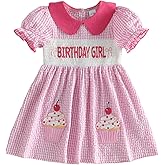 First 2nd Birthday Outfit Girl Smocked One Two Birthday Gingham Romper Toddler 1 2 Year Old Outfits for Girls