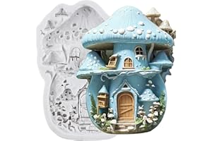 TAOXIBEI Mushroom House Polymer Clay Mold Tree House Silicone Molds for DIY Crafts Epoxy Resin Casting Air Dry Polymer Clay Plaster Jewelry Making