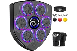 YORWHIN Smart Music Boxing Machine for Adults and Kids, Bluetooth Boxing Equipment with Boxing Gloves, Wall Mounted Electronic Punching Machine for Home Gym Workout Indoor