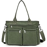 Lamprod Corduroy Crossbody Tote Bag for Women Cute Shoulder Bag Large Messenger Bag Commuter School Purse Handbag Work Multi Pocket(green)