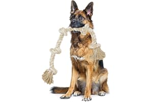 Bmag Dog Rope Toys for Aggressive Chewers, Tough Rope Chew Toys for Medium Large Dogs, Heavy Duty Tough Dog Tug of War Toy with 5 Knots for Teeth Cleaning