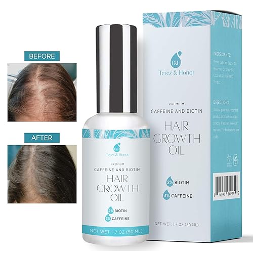 Hair Growth Oil with 2 Biotin 3 Caffeine Castor Oil, Rosemary Oil