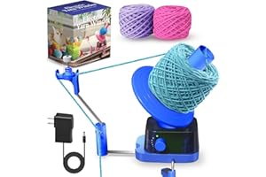 ZAPPYWAY Yarn Winder, Electric Yarn Ball Winder for Crocheting, Efficiently Cake with Strong Tension Adjustable Speed Up to 13 oz, Automatic Spinner Wool for Knitting Enthusiast (Blue)
