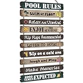Tatuo Hot Tub Pool Patio Rules Signs Gifts Wood Funny Rules Signs Decorative Outdoor Regulations Plaque Wall Bath for Bathroo
