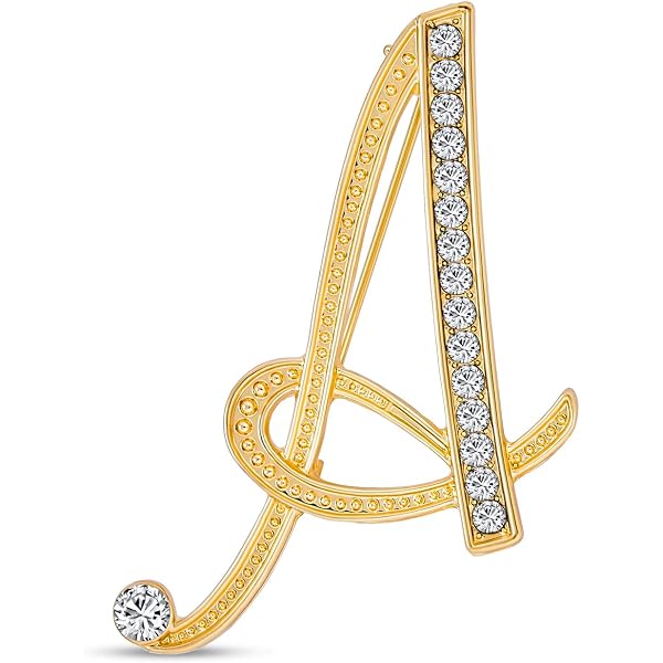 RINHOO Pearl Initial Brooch Pin - Crystal A-Z Alphabet Letter Enamel Breastpin Jewelry For Women, Gift - View #8