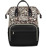 LOVEVOOK College Laptop Backpack, 15.6 Inch Travel Backpack for College, Waterproof Work Backpack Woman for Teacher Nurse Anti-theft Travel Back Pack, Gifts for Women, Leopard