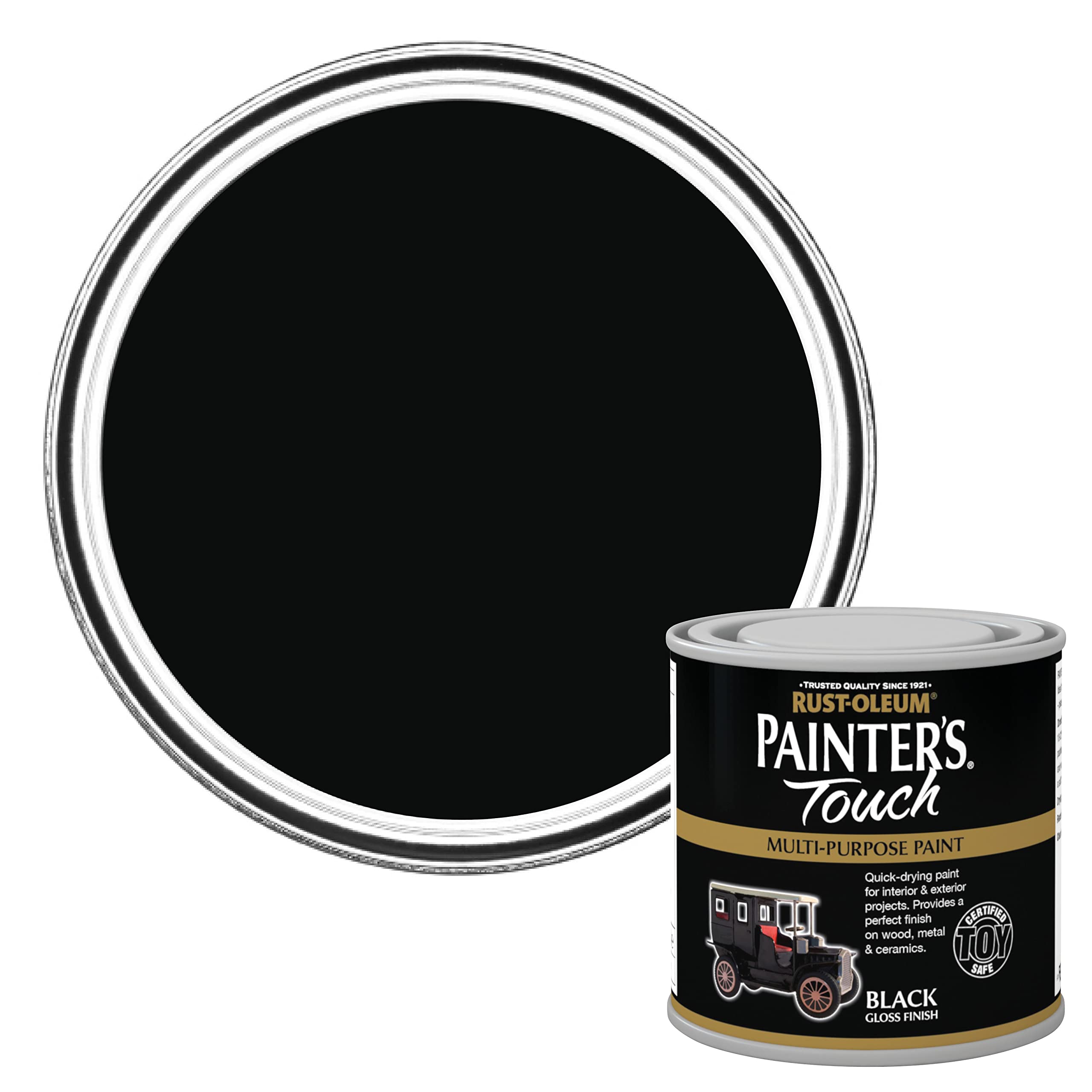 Rust-Oleum AMZ0002 250ml Painter's Touch Toy-Safe Paint - Black Gloss