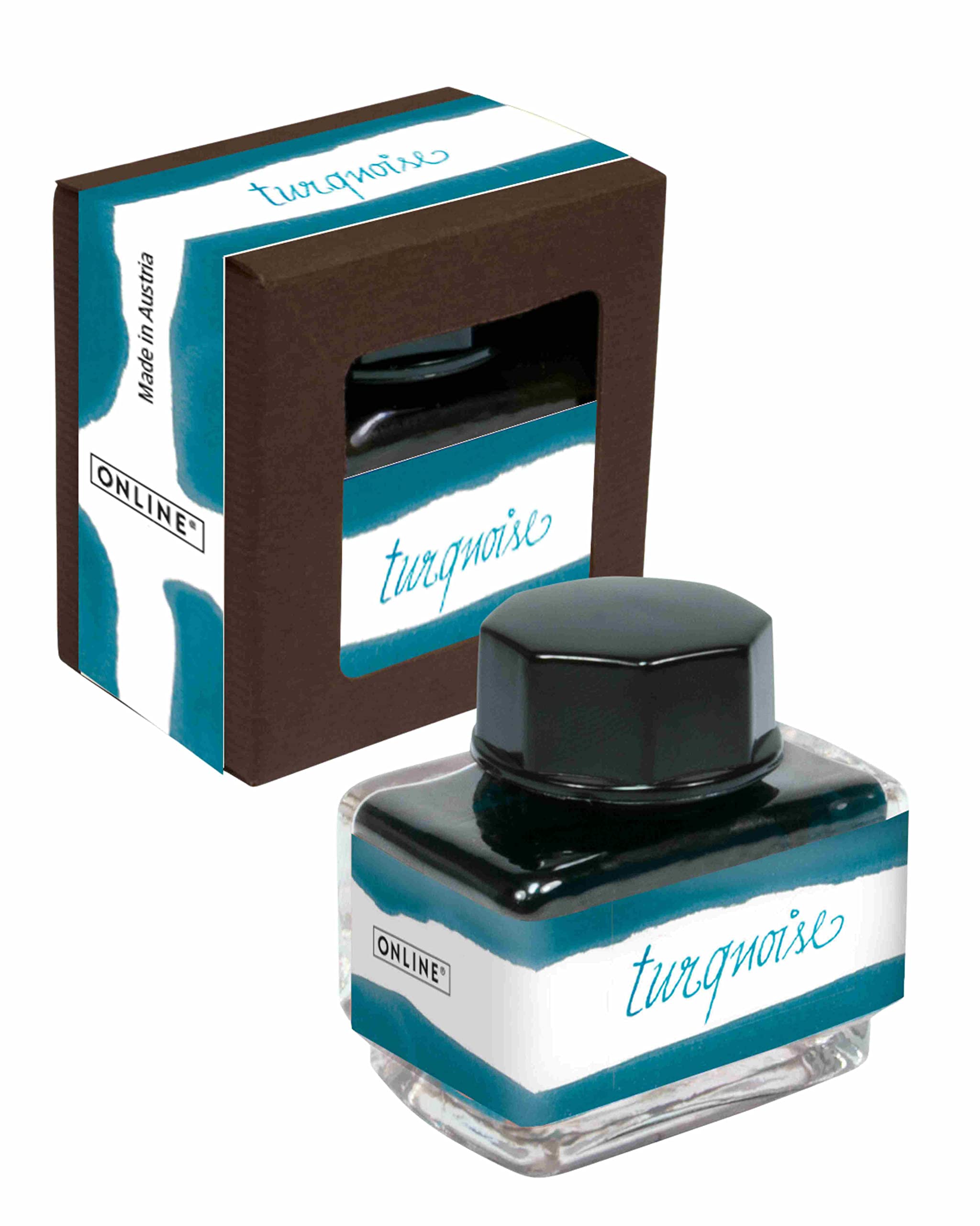 Turquoise Ink Bottle - 15 ml, Calligraphy Ink, Water-based, Perfect for Handlettering & Writing — image 1