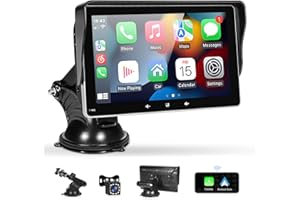 HININE Carplay Screen for car, 7 inches Car Play Screen with 1080P Backup Camera, Apple CarPlay and Android Auto Automatic Multimedia Player with Mirror Link/USB/AUX/5.2 Bluetooth/Navigation/Voice Control