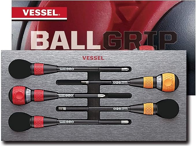 VESSEL BALL RATCHET Screwdriver set with Replacement Blade No