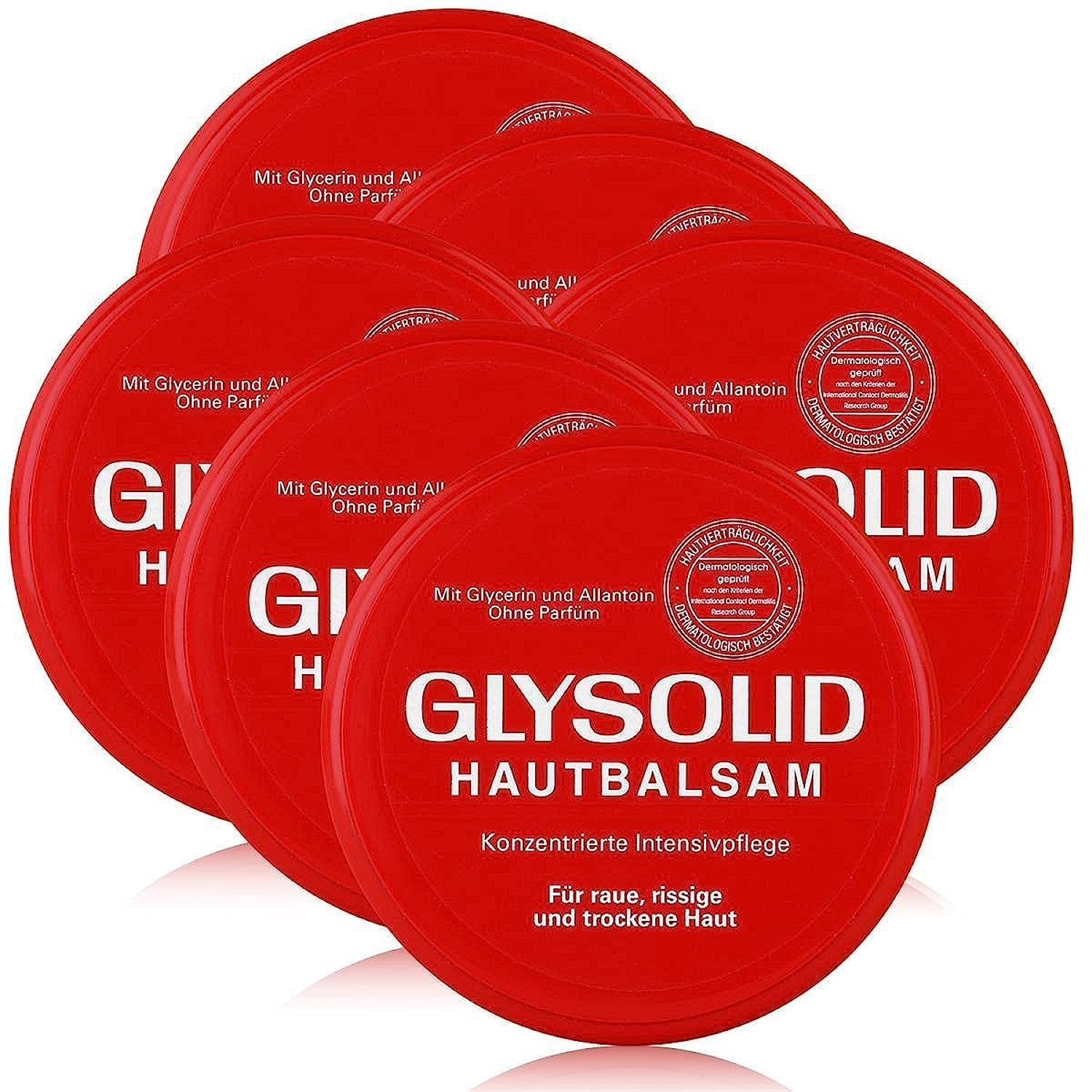 Glysolid Skin Balm 100 ml, Pack of 6 (6 x 100 ml Tub)